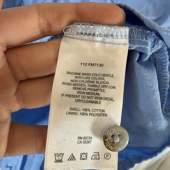 Columbia Shirt Mens 1X Blue Short Sleeve Button Down Shirt Collared Pockets - Picture 6 of 10